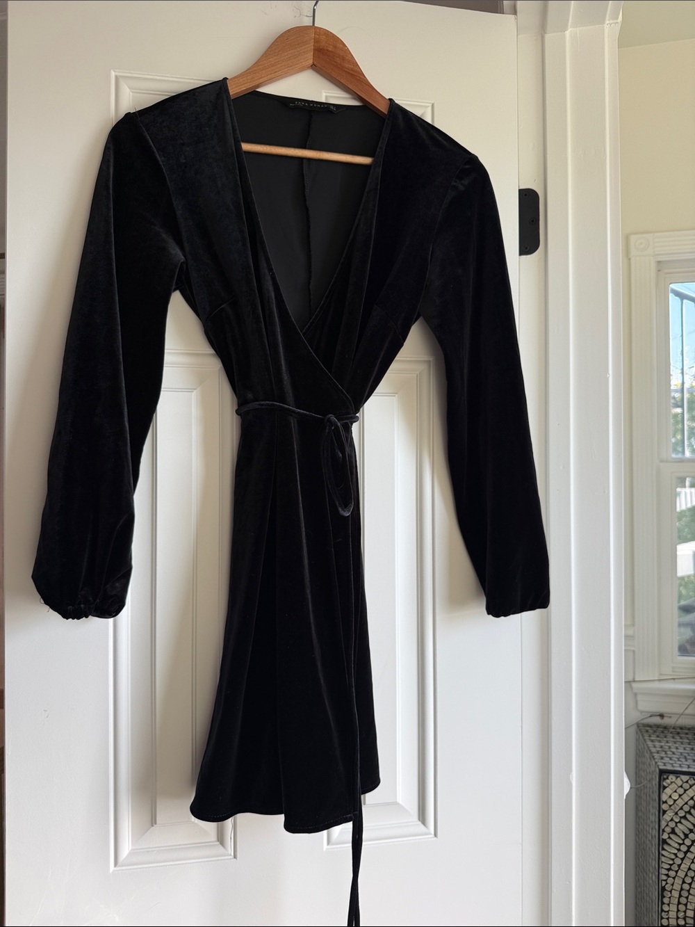 Velvet Zara Long-Sleeve Wrap Dress - Black